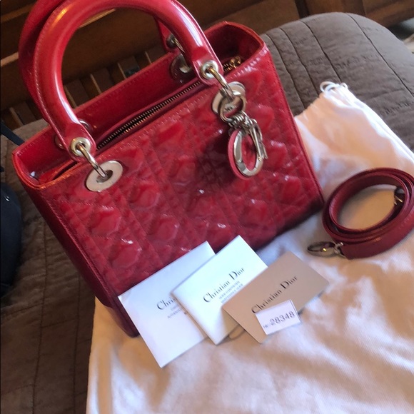 Dior Handbags - Lady Dior Calfskin - Red- medium